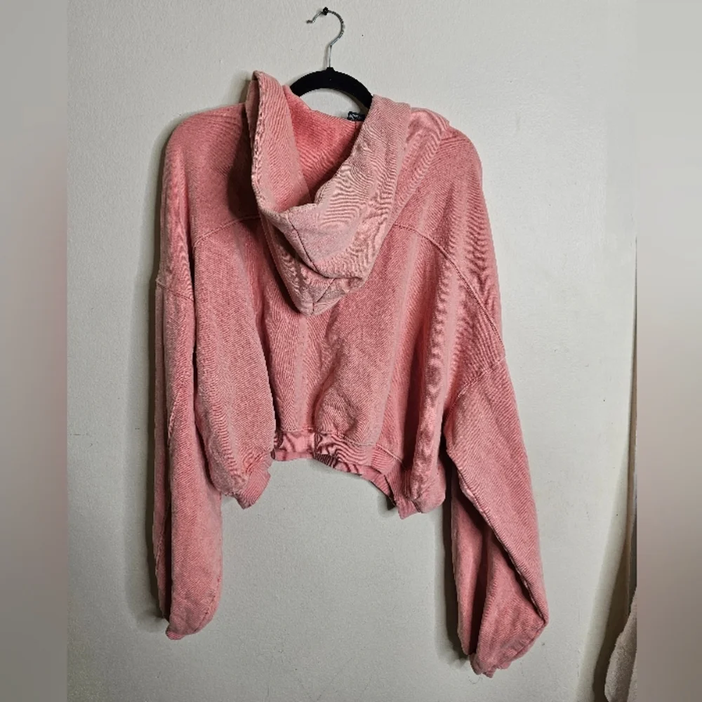 Wild Fable Women's Quarter Zip Hoodie Sweatshirt Oversized Coral Orange - Picture 6 of 7